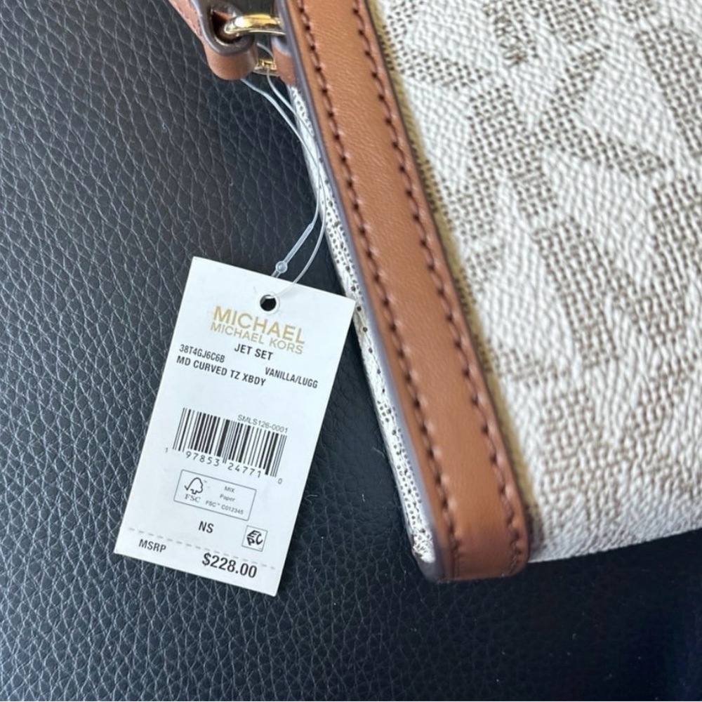 Michael Kors Brown and Cream Signature Crossbody Bag - Picture 3 of 5